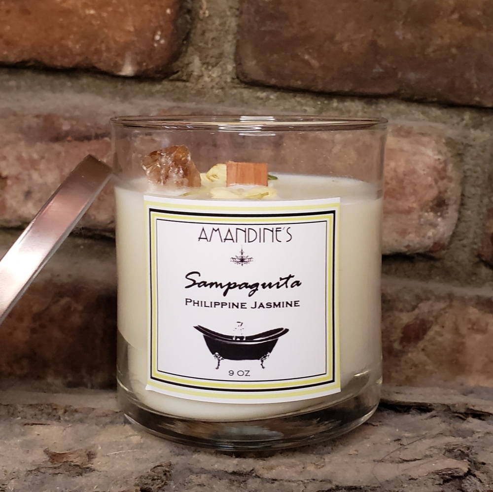 Crystal-infused Soy Candle
